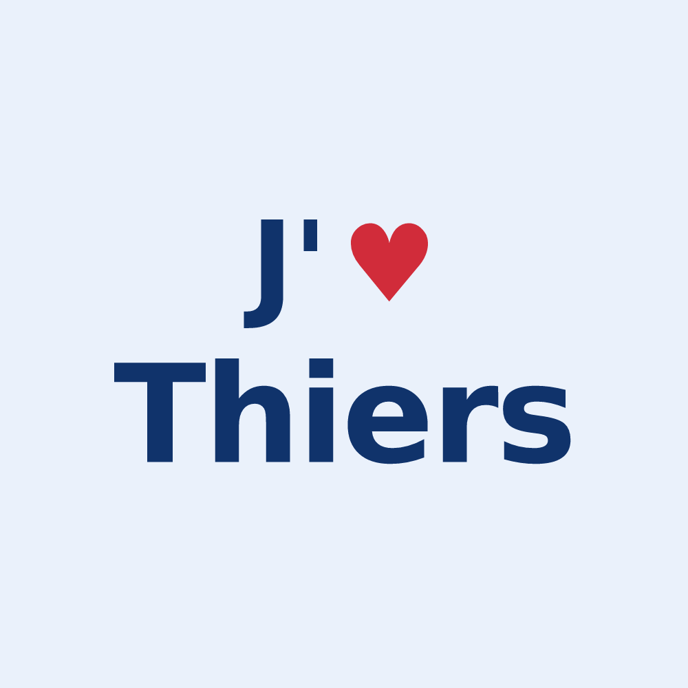 Sticker personnalisé Thiers — design J'aime Thiers