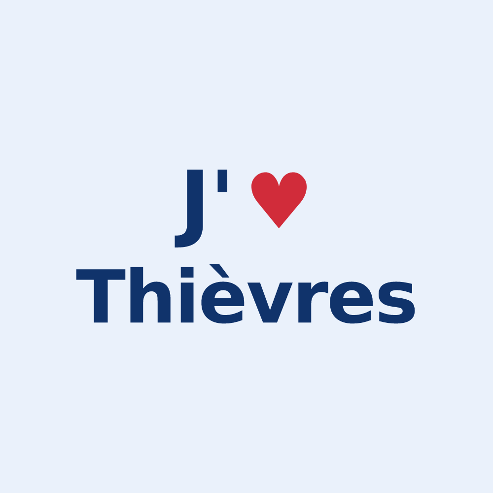 Sticker personnalisé Thièvres — design J'aime Thièvres
