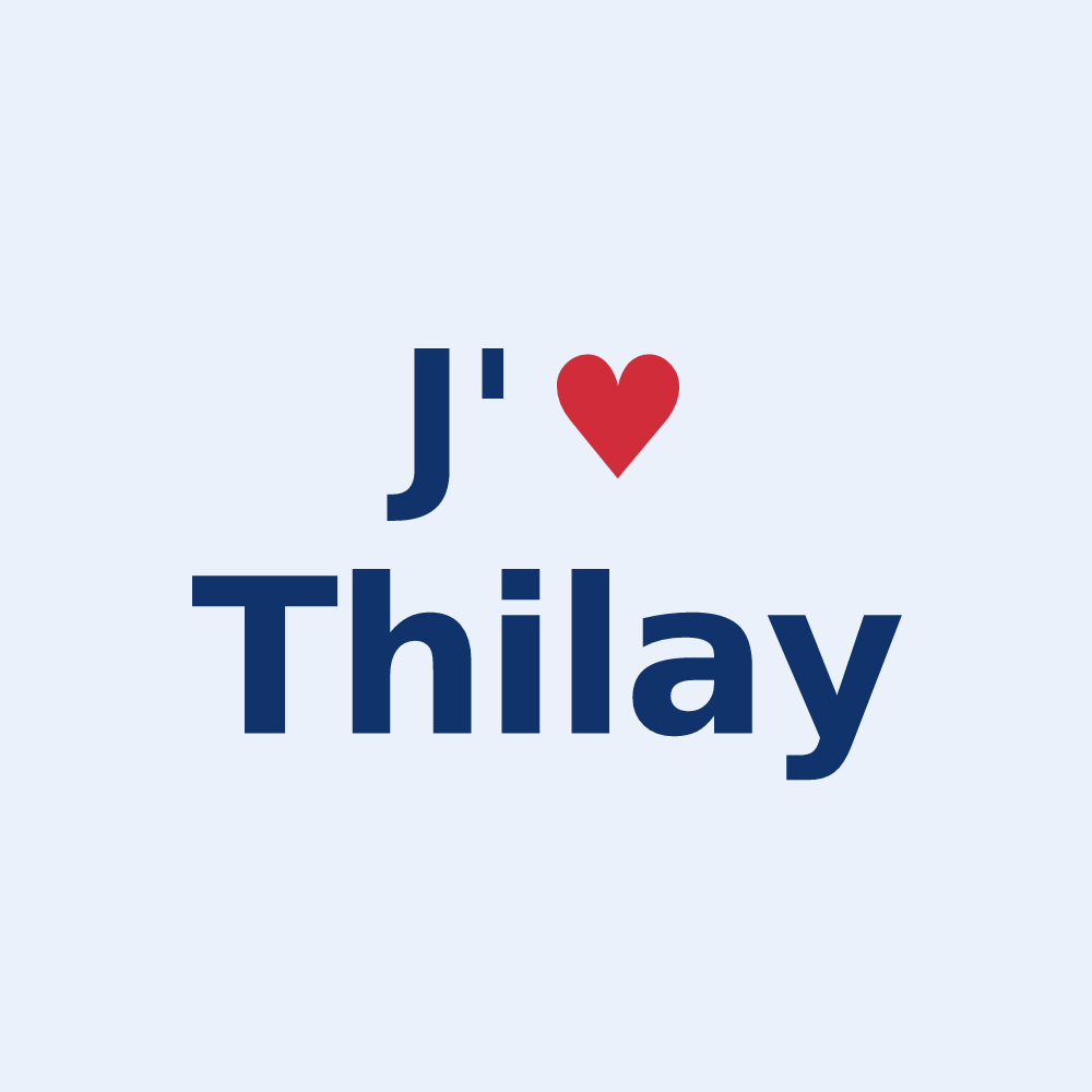 Sticker personnalisé Thilay — design J'aime Thilay