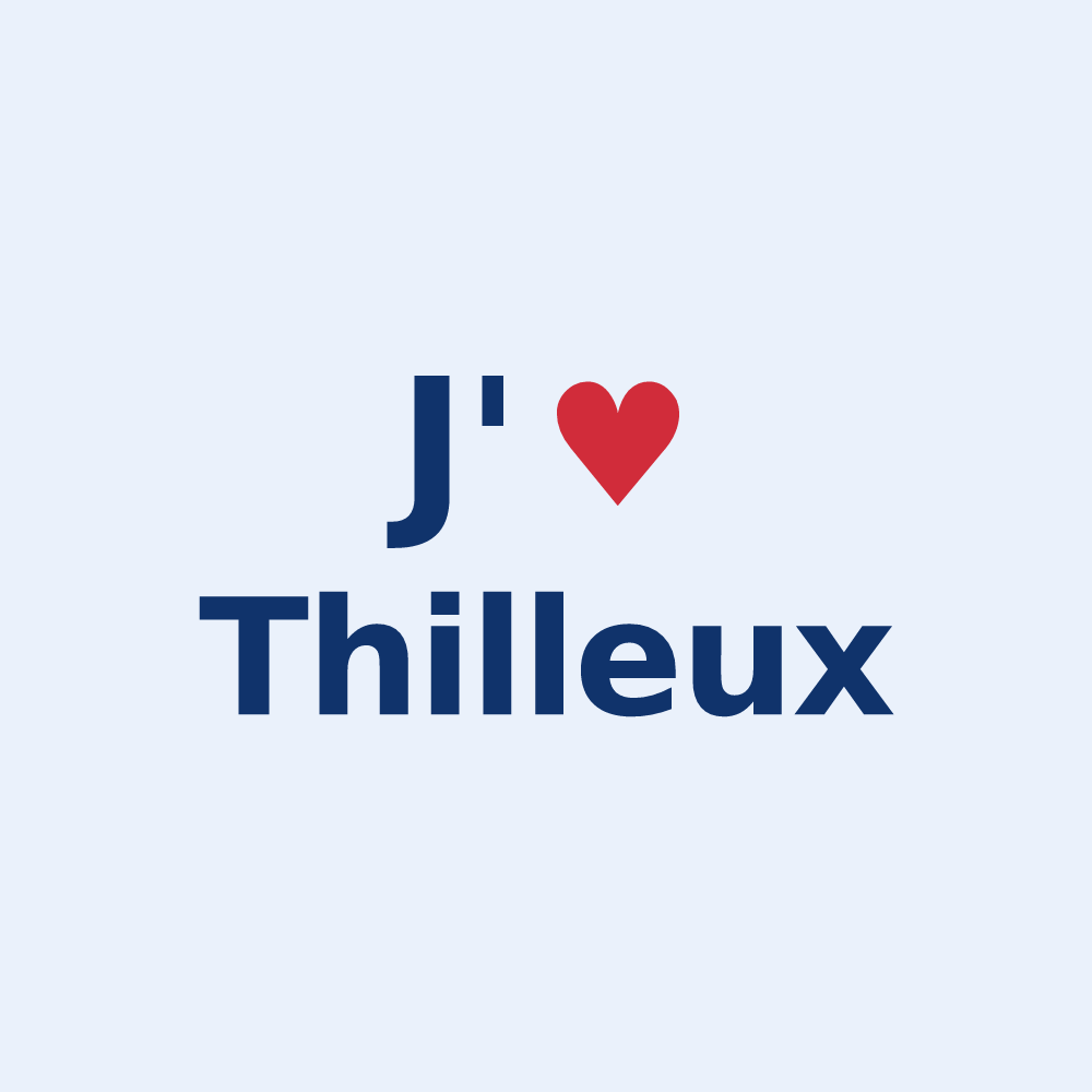 Sticker personnalisé Thilleux — design J'aime Thilleux