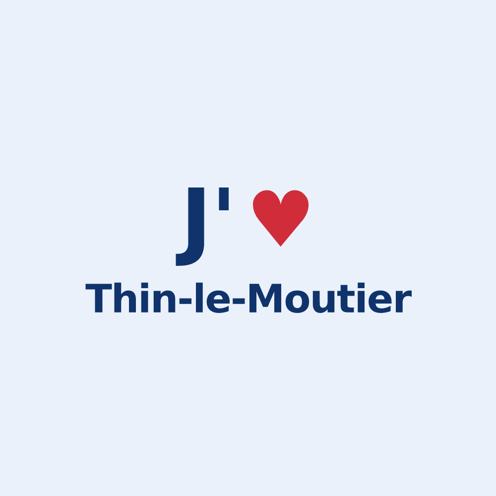 Sticker personnalisé Thin-le-Moutier — design « J'aime Thin-le-Moutier » imprimé sur le sticker