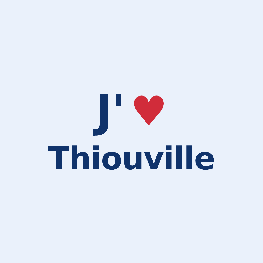 Sticker personnalisé Thiouville — design « J'aime Thiouville » imprimé sur le sticker