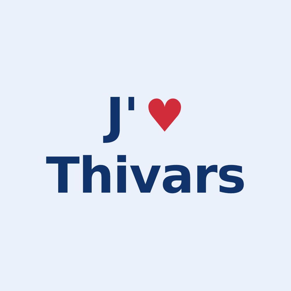 Sticker personnalisé Thivars — design J'aime Thivars