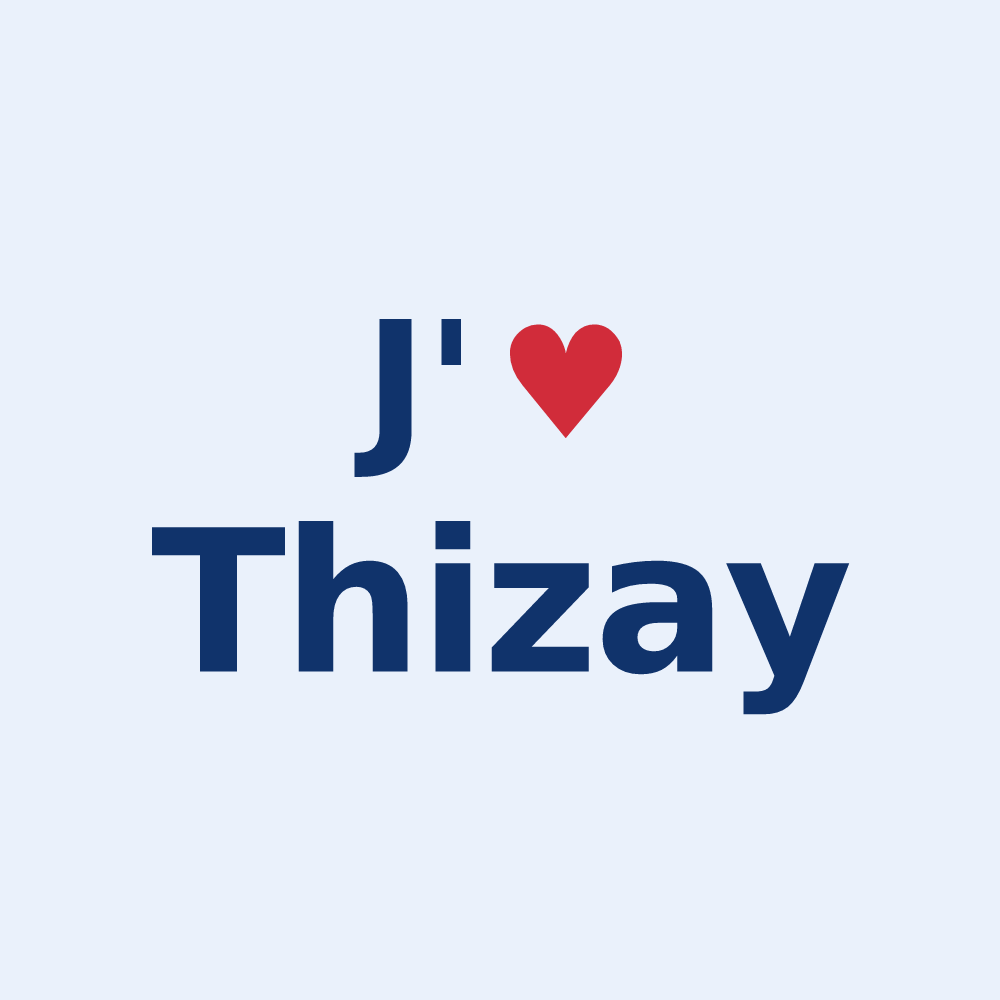 Sticker personnalisé Thizay — design J'aime Thizay