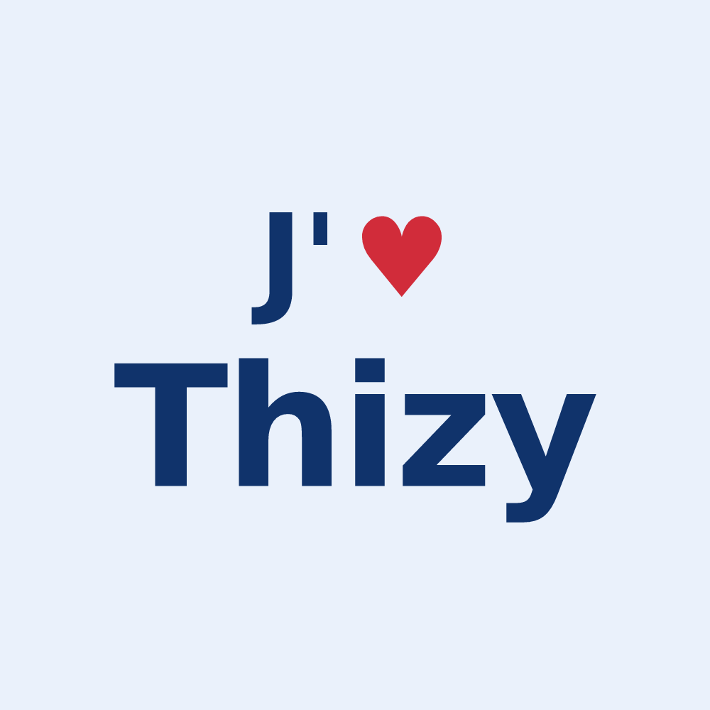 Sticker personnalisé Thizy — design J'aime Thizy
