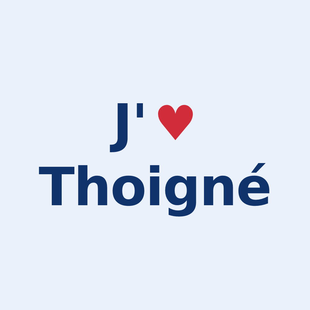 Sticker personnalisé Thoigné — design J'aime Thoigné