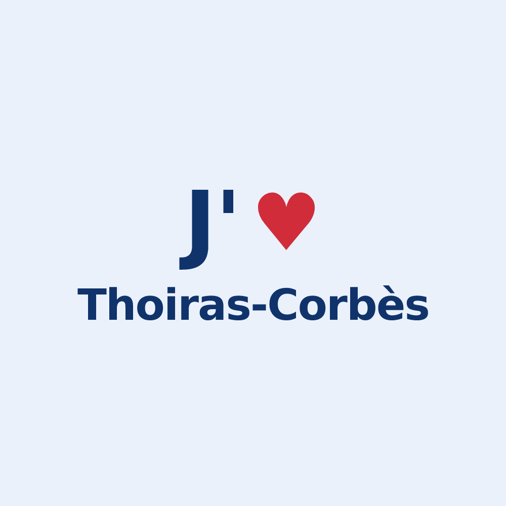 Sticker personnalisé Thoiras-Corbès — design « J'aime Thoiras-Corbès » imprimé sur le sticker