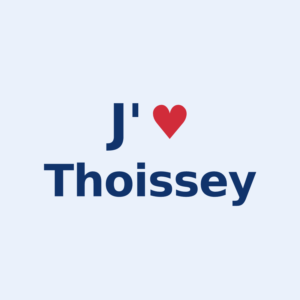 Sticker personnalisé Thoissey — design J'aime Thoissey