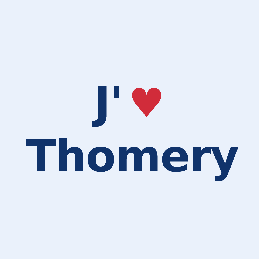Sticker personnalisé Thomery — design J'aime Thomery