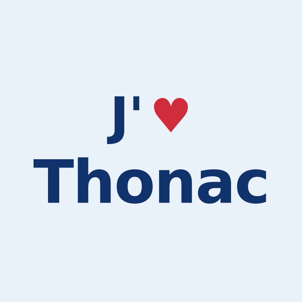 Sticker personnalisé Thonac — design J'aime Thonac