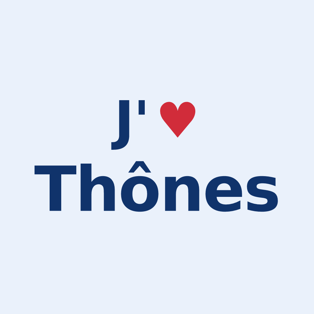 Sticker personnalisé Thônes — design J'aime Thônes