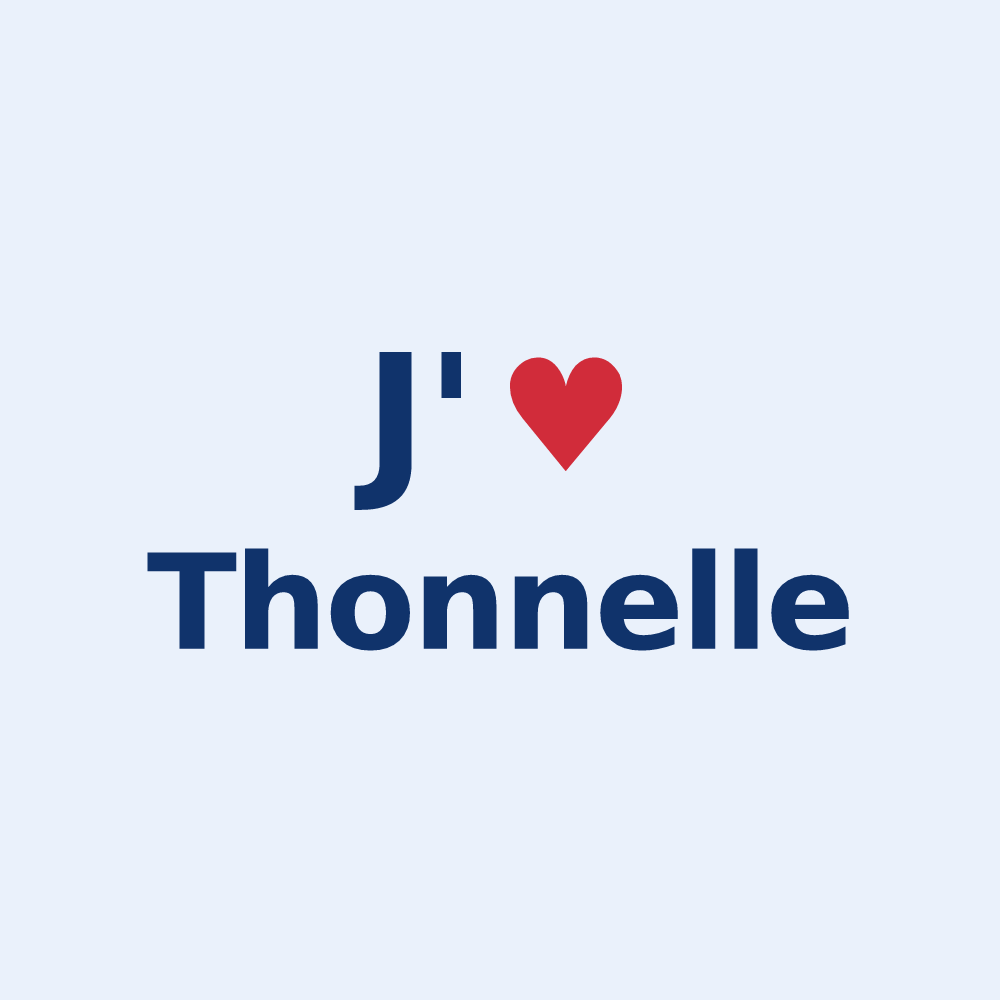 Sticker personnalisé Thonnelle — design « J'aime Thonnelle » imprimé sur le sticker