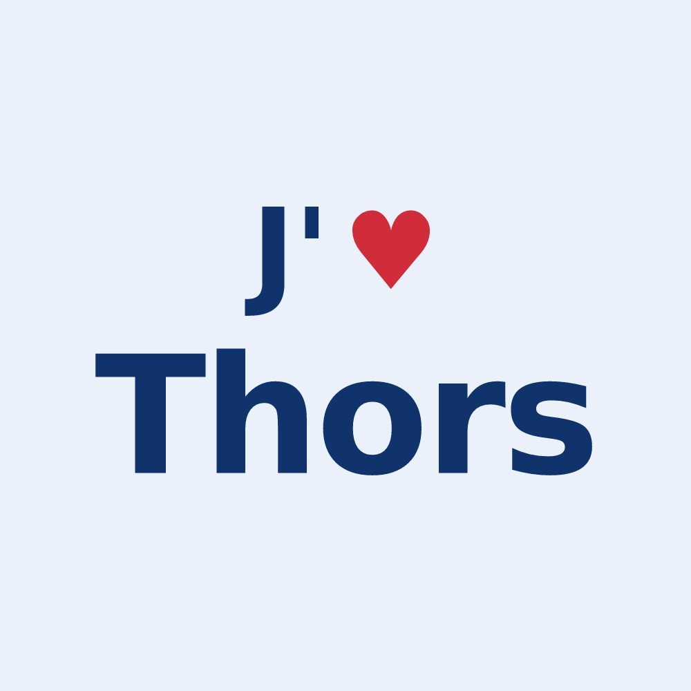 Sticker personnalisé Thors — design « J'aime Thors » imprimé sur le sticker