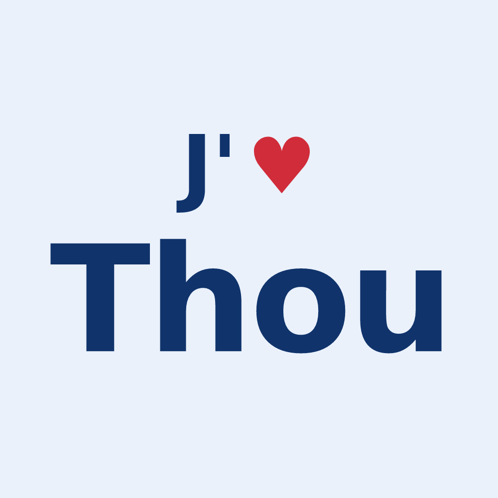 Sticker personnalisé Thou — design J'aime Thou