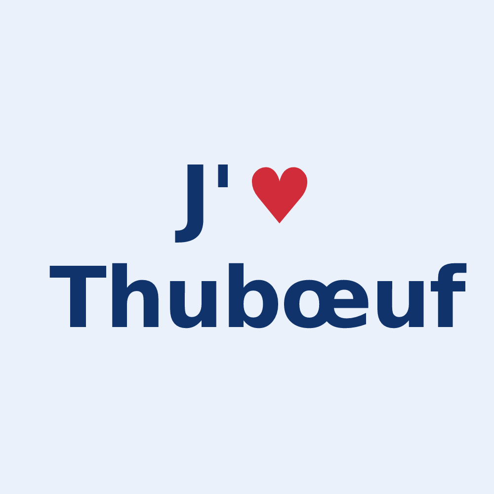 Sticker personnalisé Thubœuf — design J'aime Thubœuf