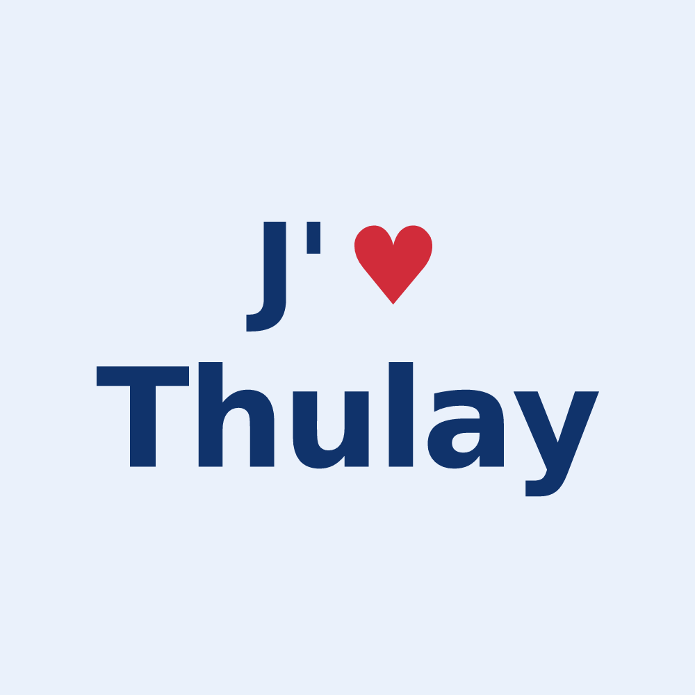 Sticker personnalisé Thulay — design J'aime Thulay