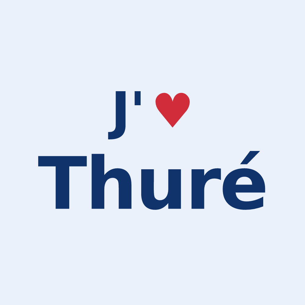 Sticker personnalisé Thuré — design J'aime Thuré