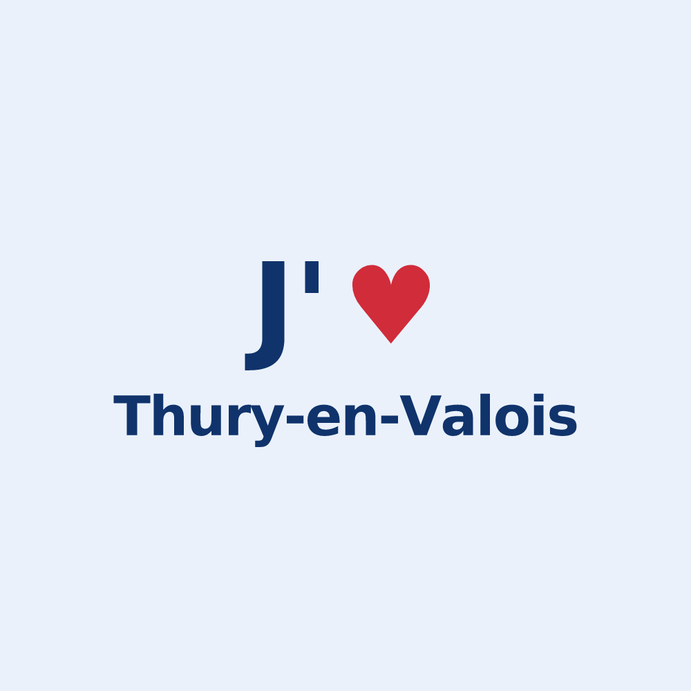 Sticker personnalisé Thury-en-Valois — design J'aime Thury-en-Valois