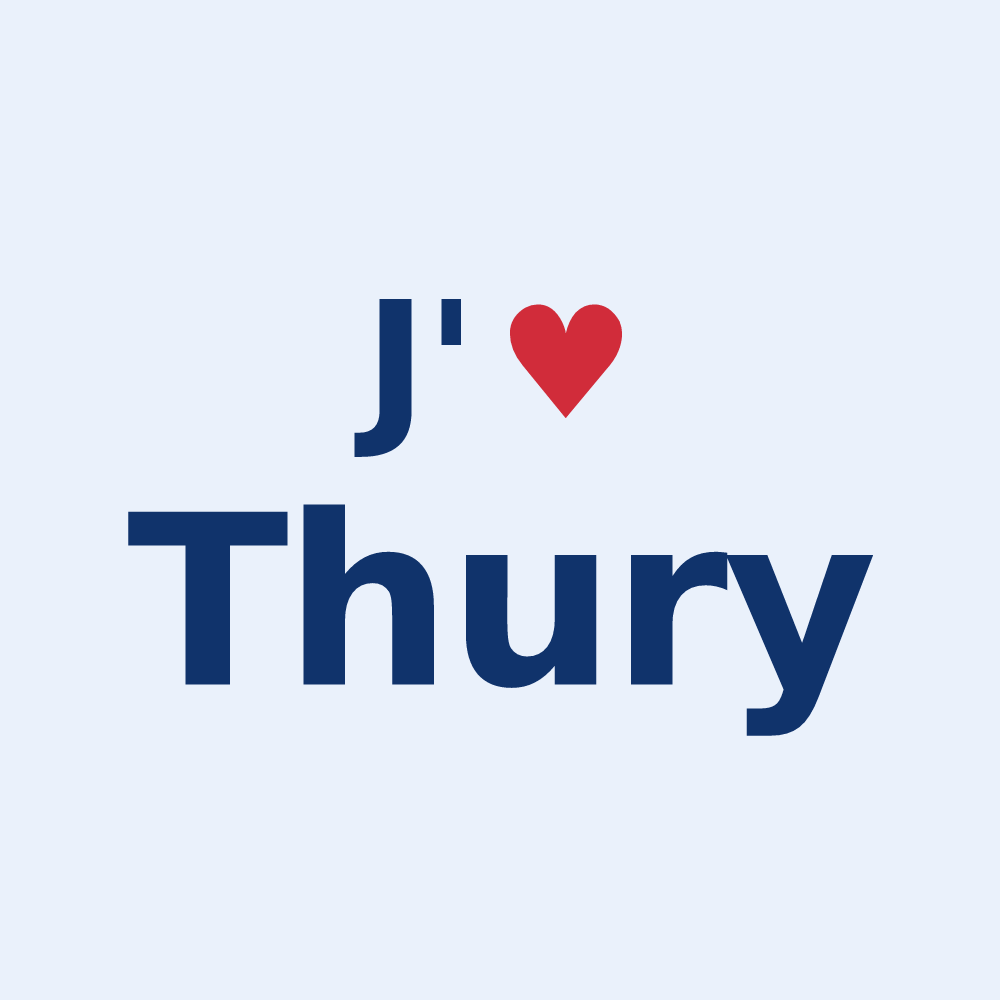 Sticker personnalisé Thury — design J'aime Thury