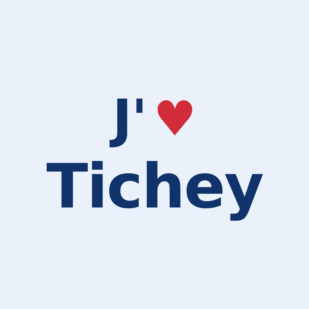 Sticker personnalisé Tichey — design J'aime Tichey