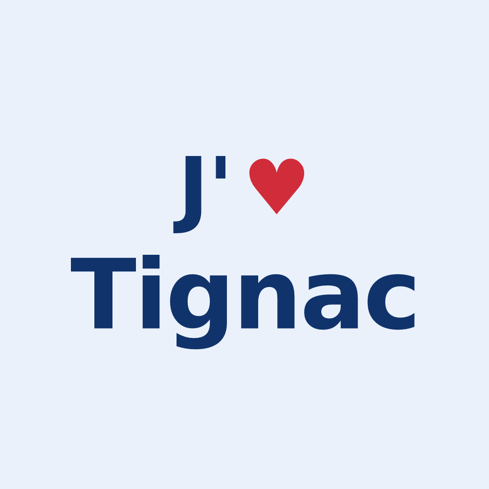 Sticker personnalisé Tignac — design J'aime Tignac