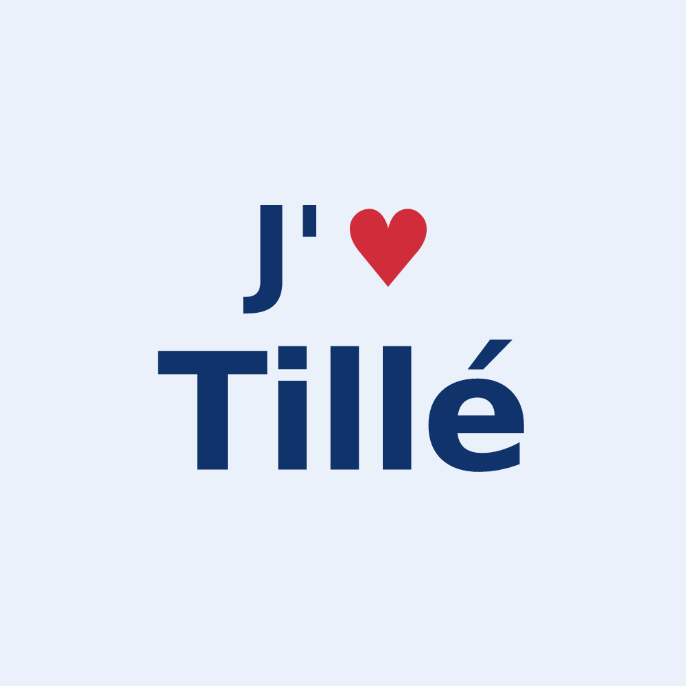 Sticker personnalisé Tillé — design J'aime Tillé