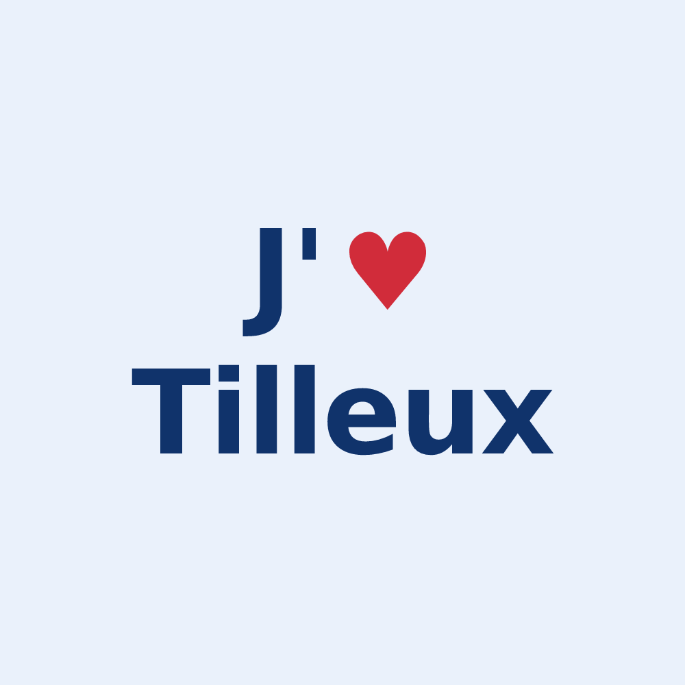 Sticker personnalisé Tilleux — design J'aime Tilleux