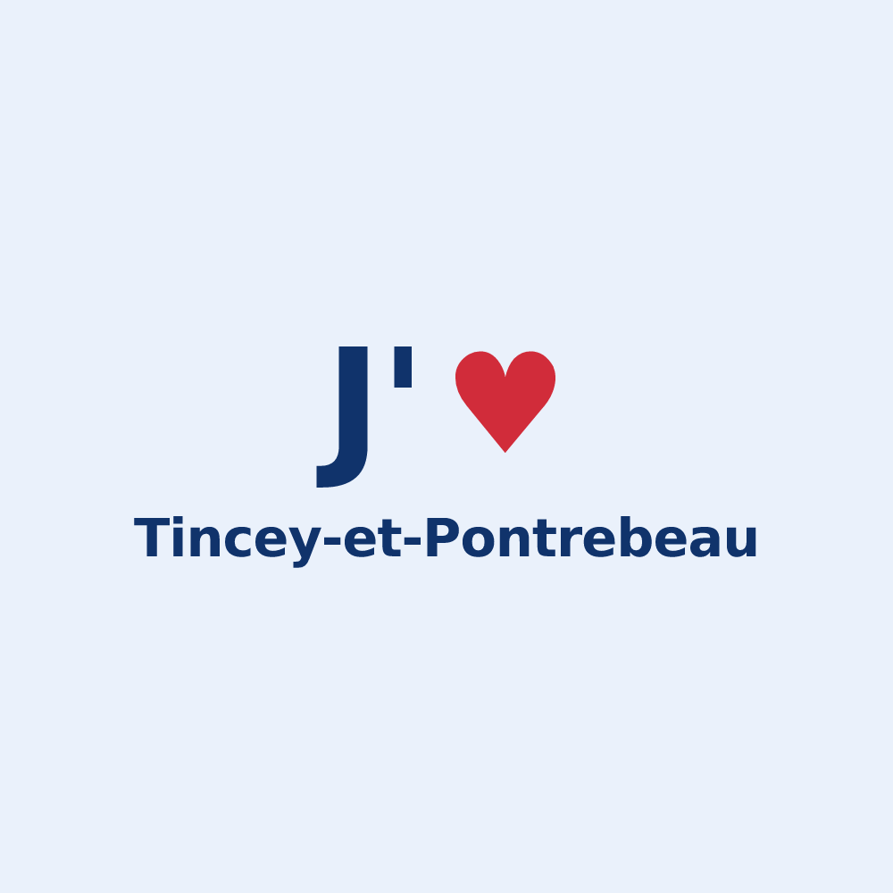 Sticker personnalisé Tincey-et-Pontrebeau — design J'aime Tincey-et-Pontrebeau