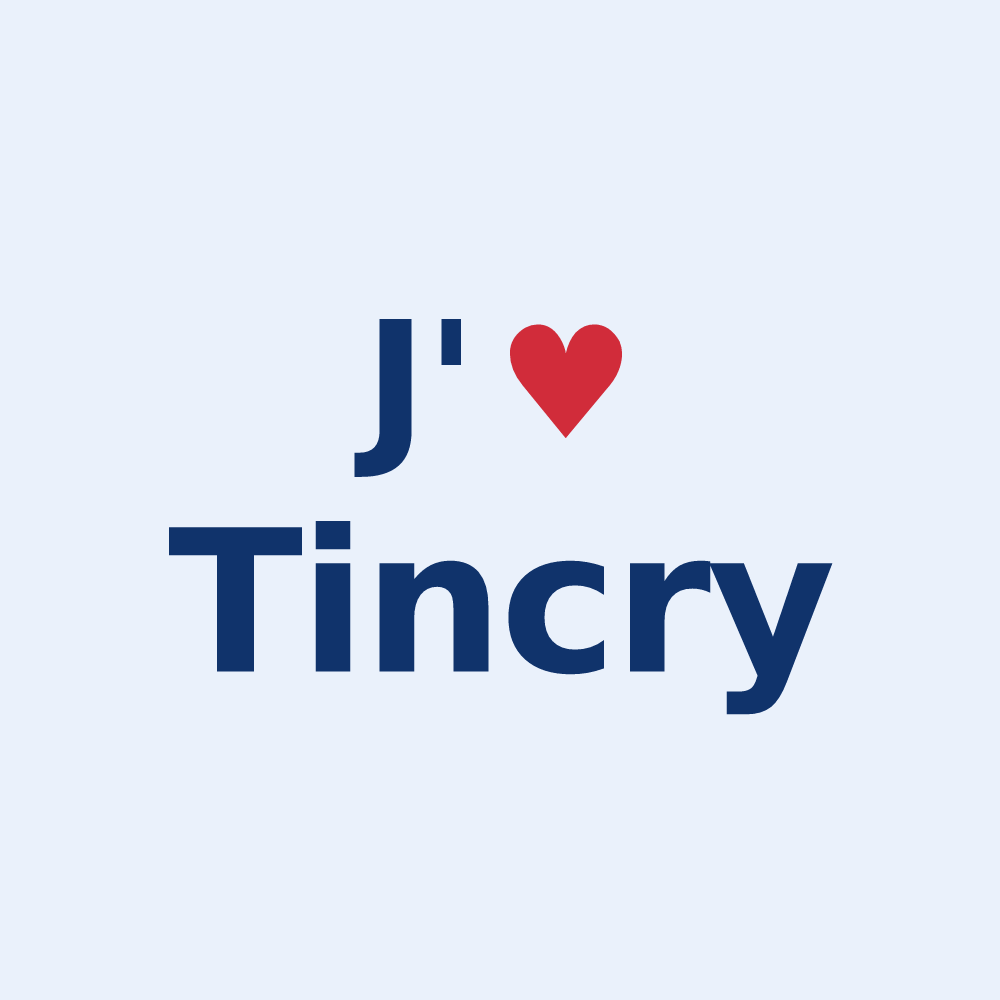 Sticker personnalisé Tincry — design J'aime Tincry