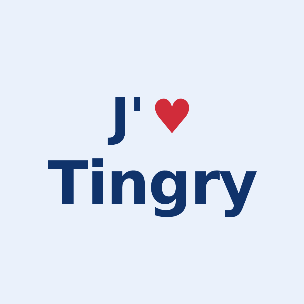Sticker personnalisé Tingry — design J'aime Tingry