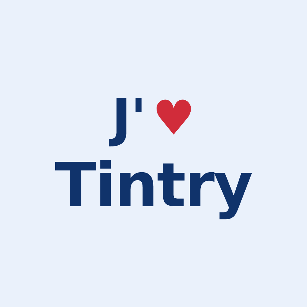 Sticker personnalisé Tintry — design J'aime Tintry