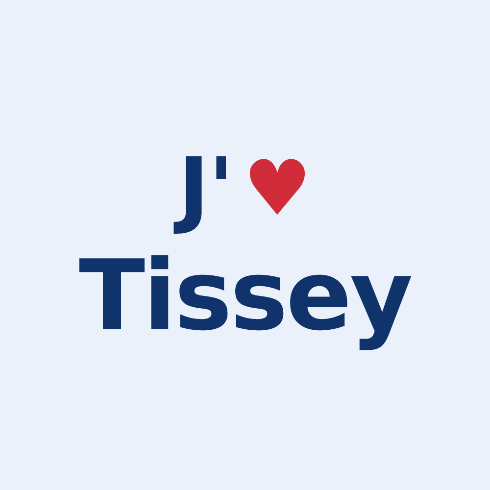 Sticker personnalisé Tissey — design J'aime Tissey