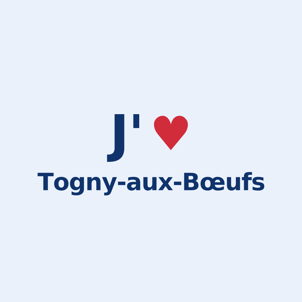 Sticker personnalisé Togny-aux-Bœufs — design J'aime Togny-aux-Bœufs