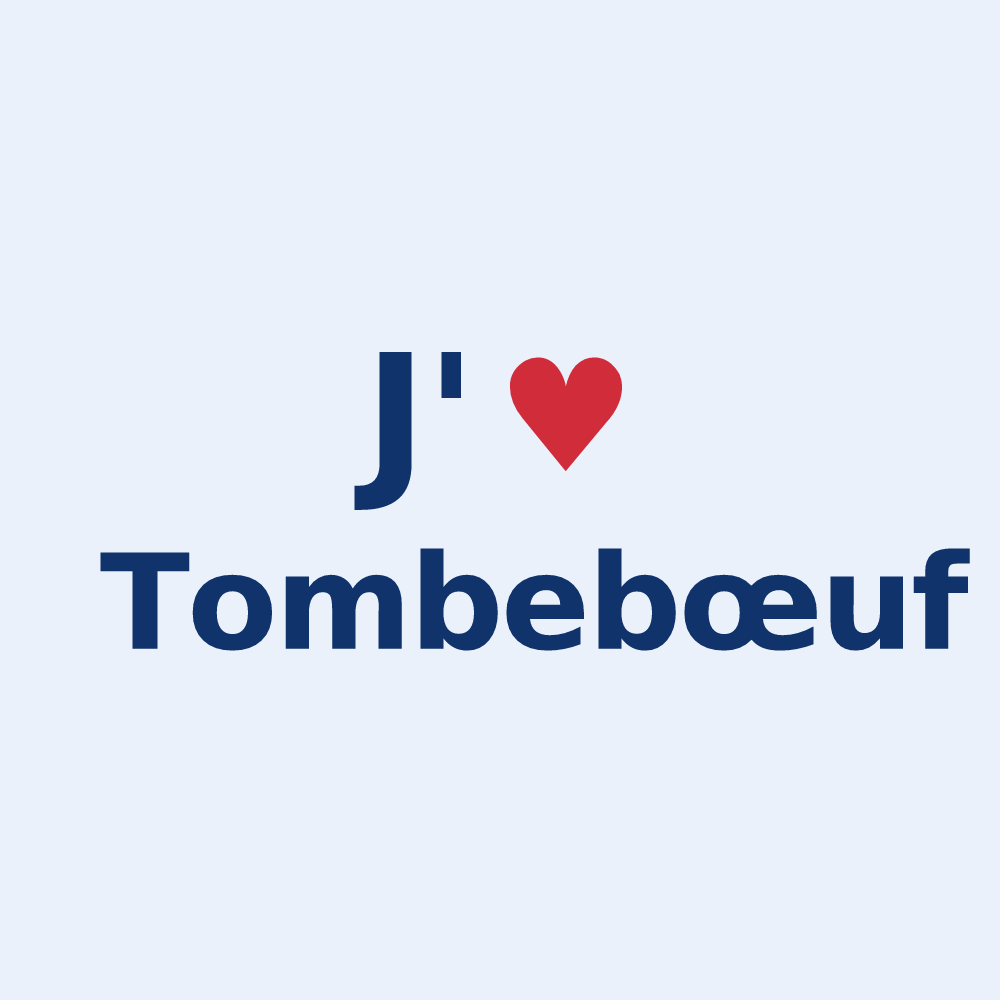 Sticker personnalisé Tombebœuf — design J'aime Tombebœuf