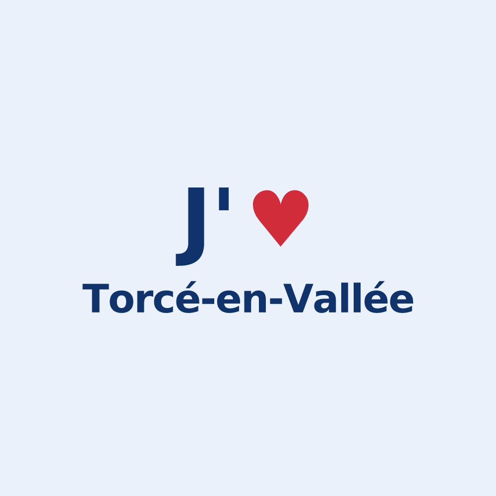 Sticker personnalisé Torcé-en-Vallée — design J'aime Torcé-en-Vallée