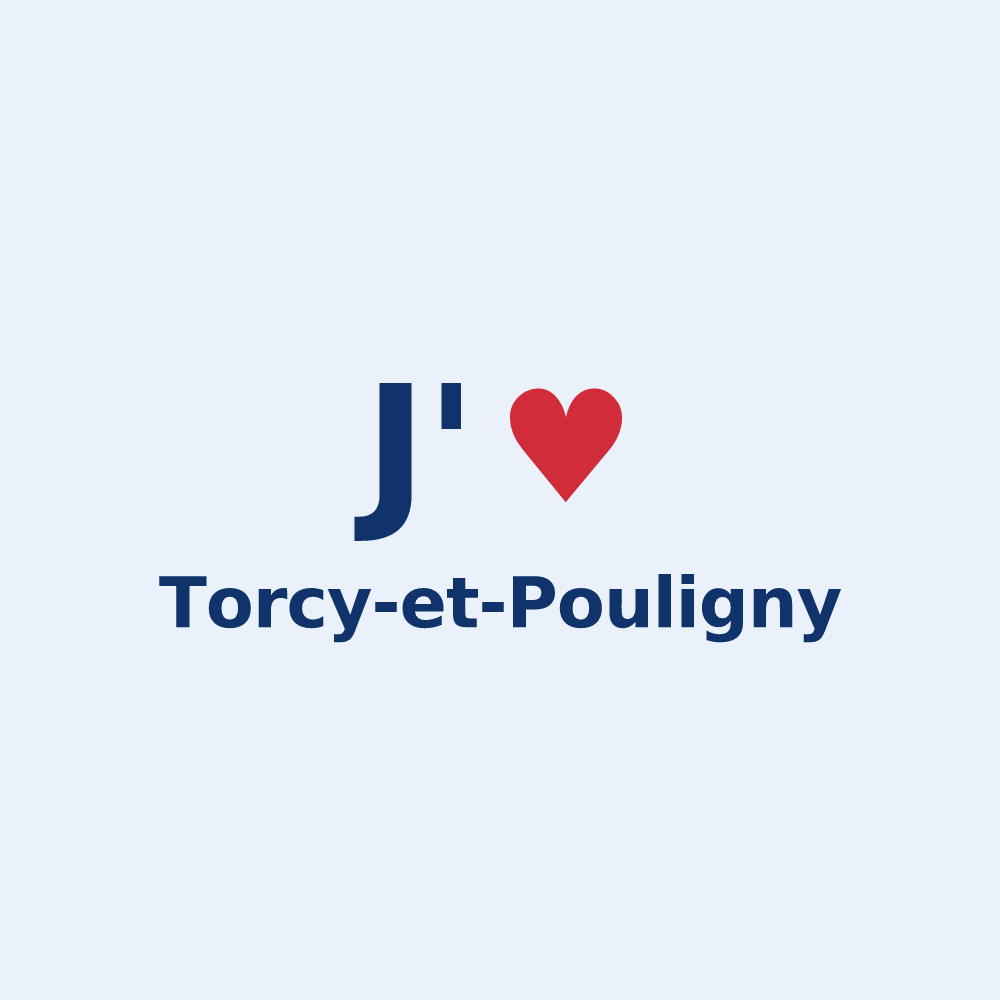 Sticker personnalisé Torcy-et-Pouligny — design J'aime Torcy-et-Pouligny