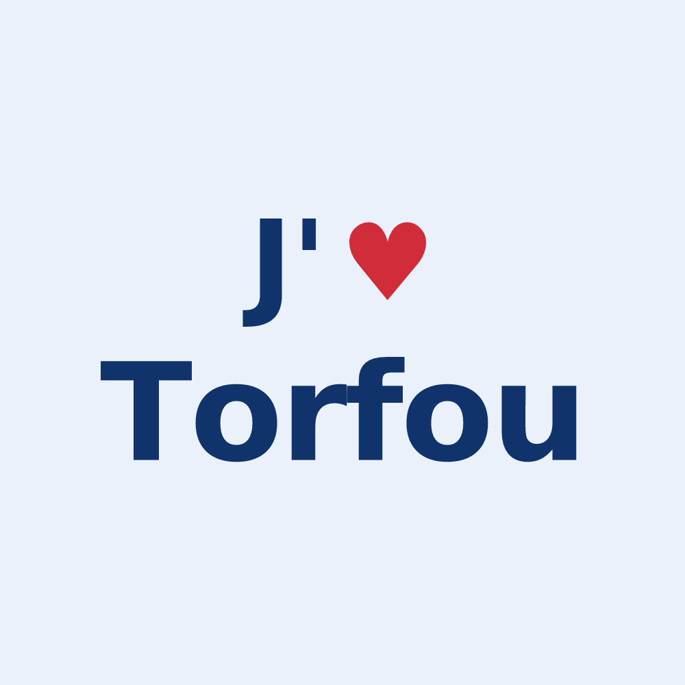 Sticker personnalisé Torfou — design J'aime Torfou