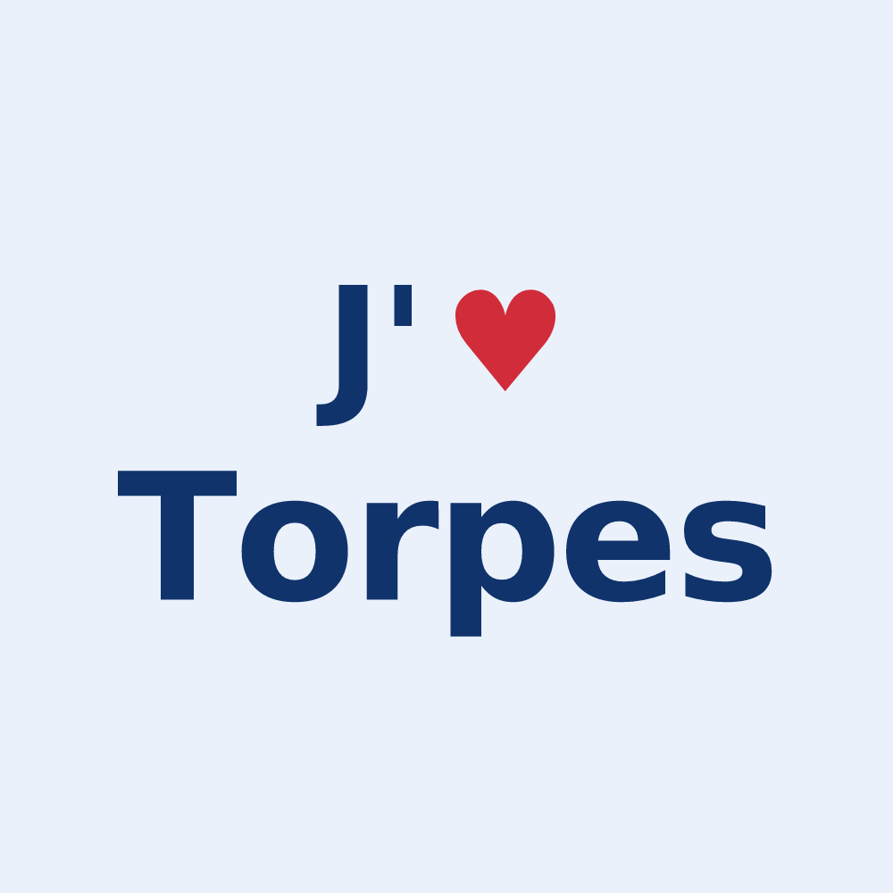Sticker personnalisé Torpes — design J'aime Torpes