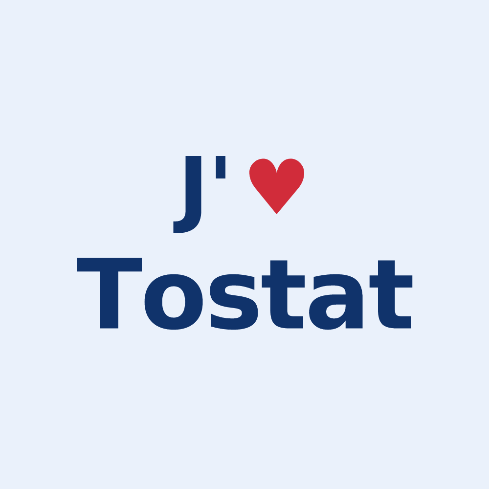 Sticker personnalisé Tostat — design J'aime Tostat