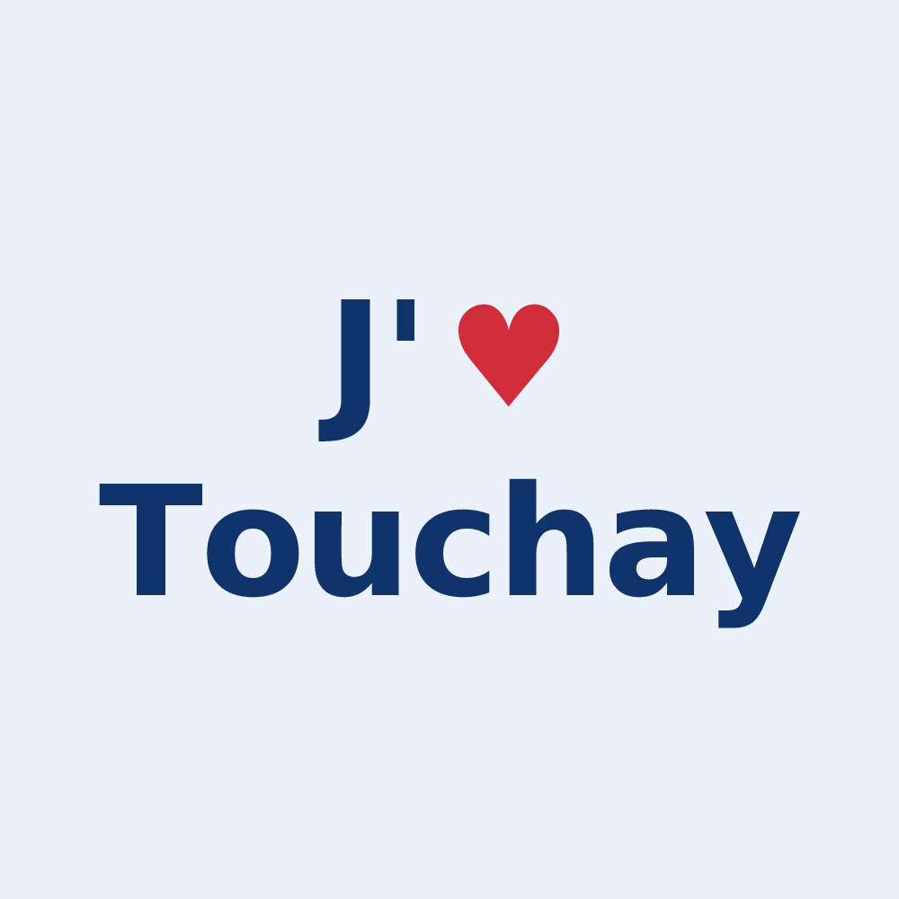 Sticker personnalisé Touchay — design J'aime Touchay