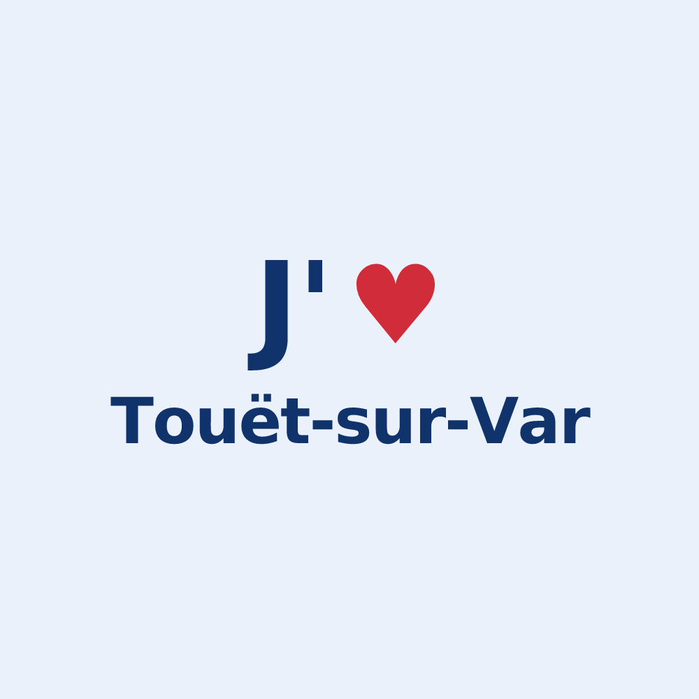 Sticker personnalisé Touët-sur-Var — design J'aime Touët-sur-Var