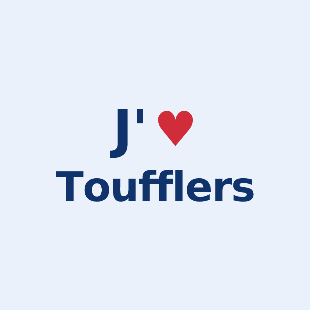 Sticker personnalisé Toufflers — design J'aime Toufflers