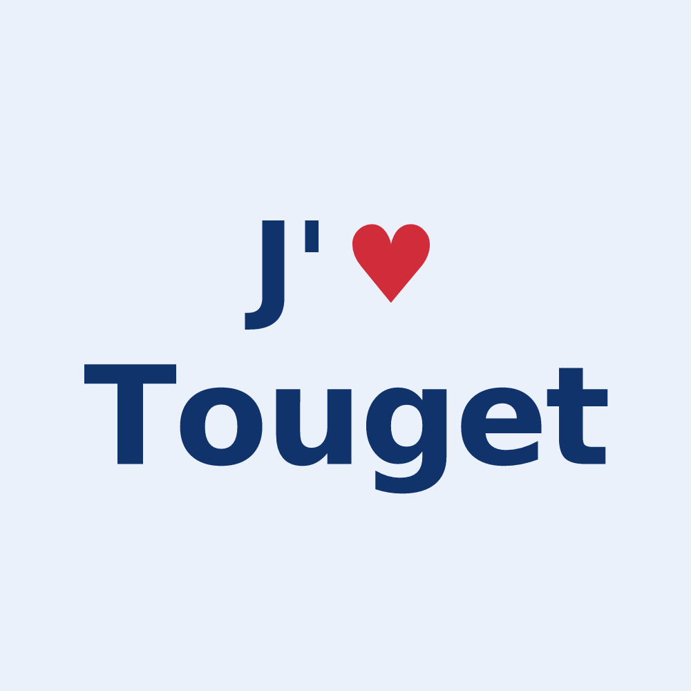 Sticker personnalisé Touget — design J'aime Touget