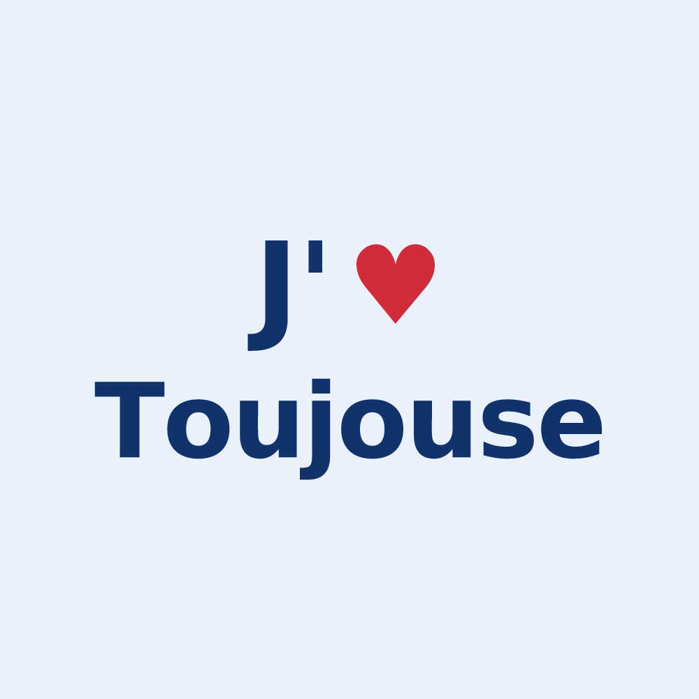 Sticker personnalisé Toujouse — design J'aime Toujouse