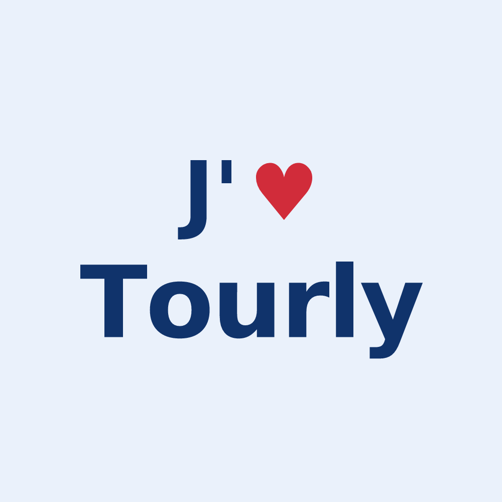 Sticker personnalisé Tourly — design « J'aime Tourly » imprimé sur le sticker