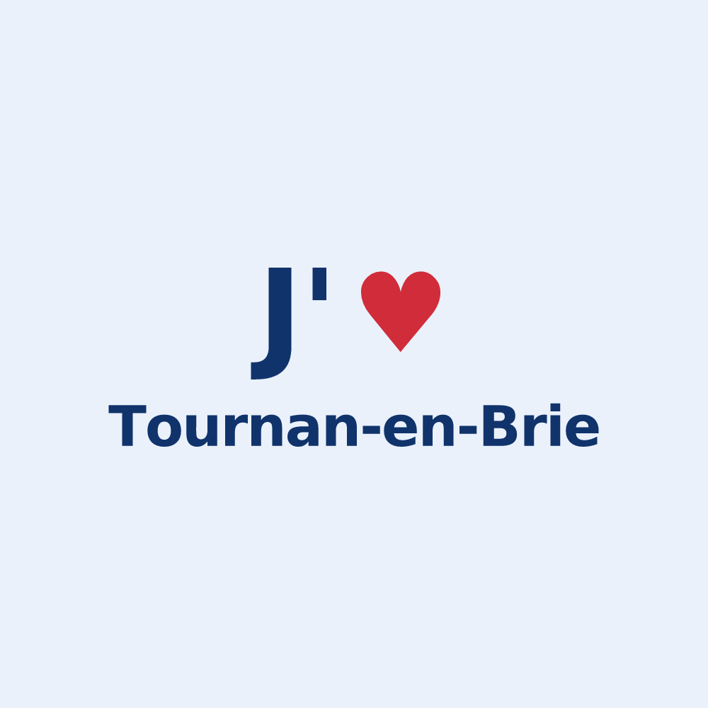 Sticker personnalisé Tournan-en-Brie — design J'aime Tournan-en-Brie