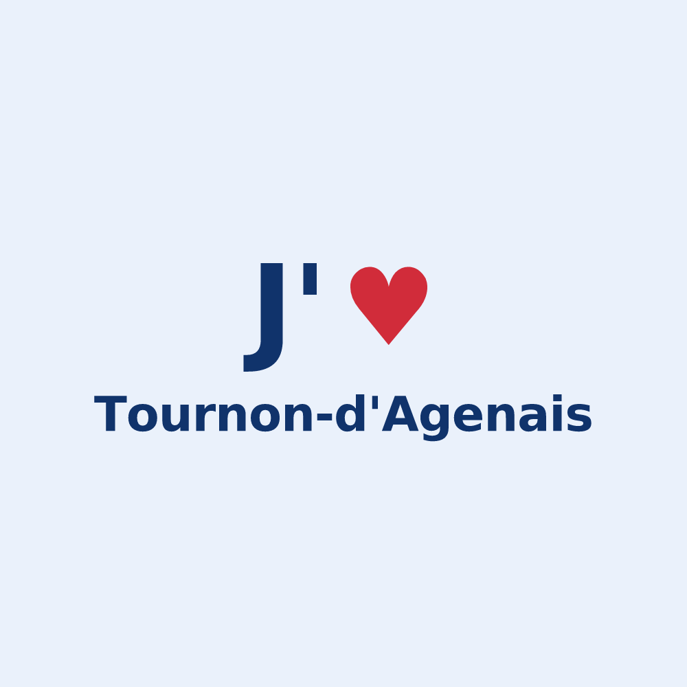 Sticker personnalisé Tournon-d'Agenais — design J'aime Tournon-d'Agenais