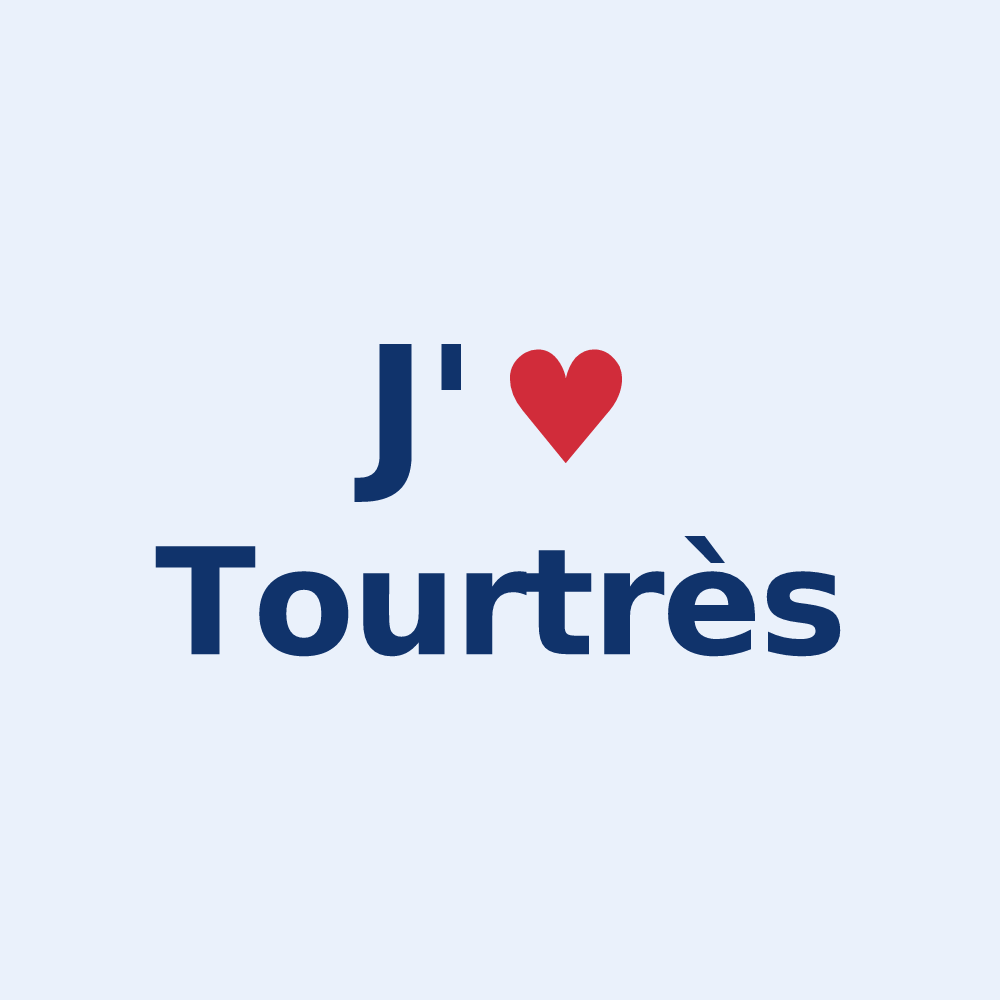 Sticker personnalisé Tourtrès — design J'aime Tourtrès