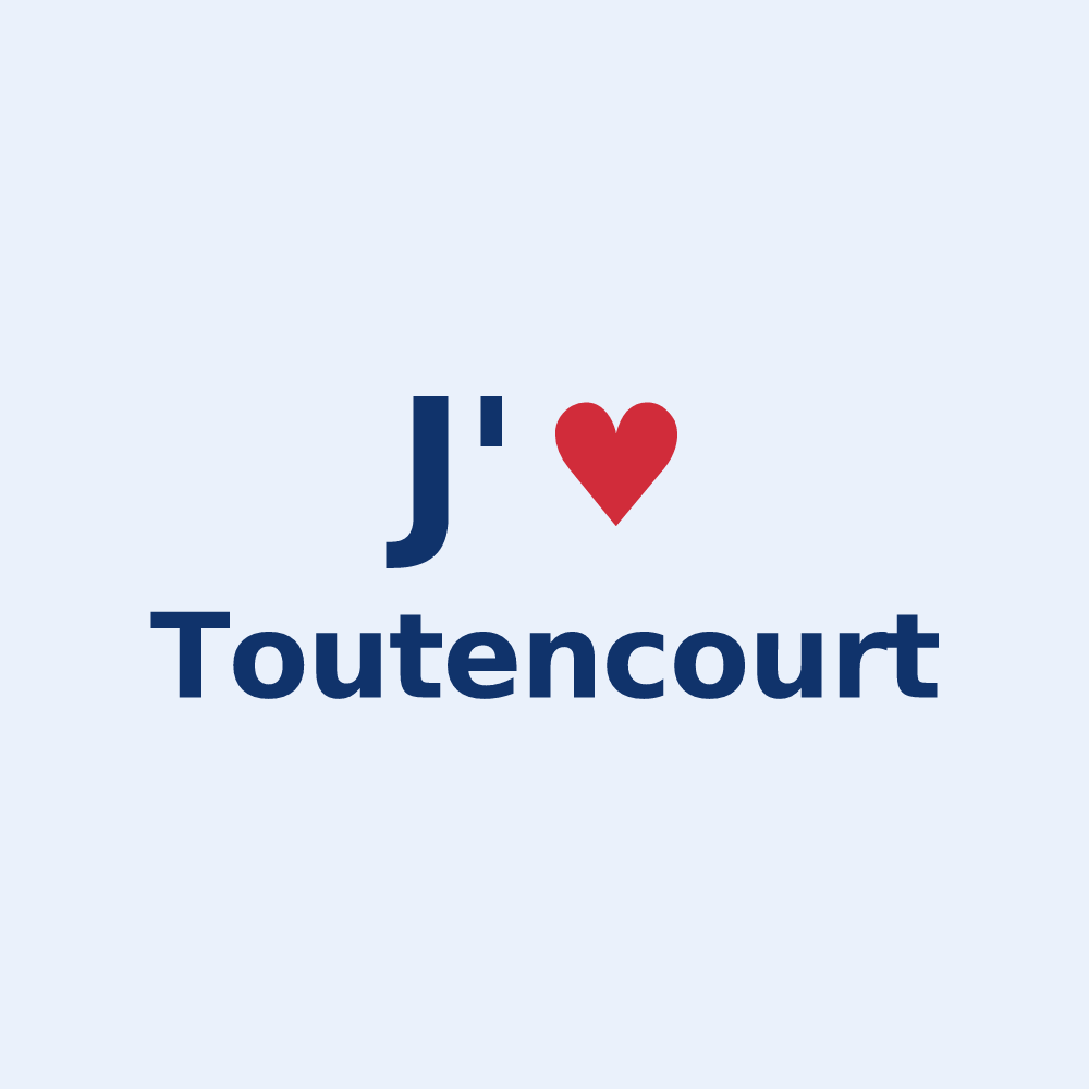 Sticker personnalisé Toutencourt — design J'aime Toutencourt