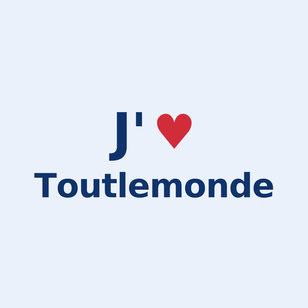 Sticker personnalisé Toutlemonde — design J'aime Toutlemonde